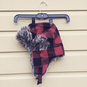 plaid trapper/aviator hat